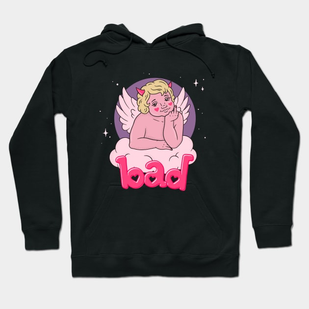 BAD CHERUB - pink Hoodie by bratcave.studio